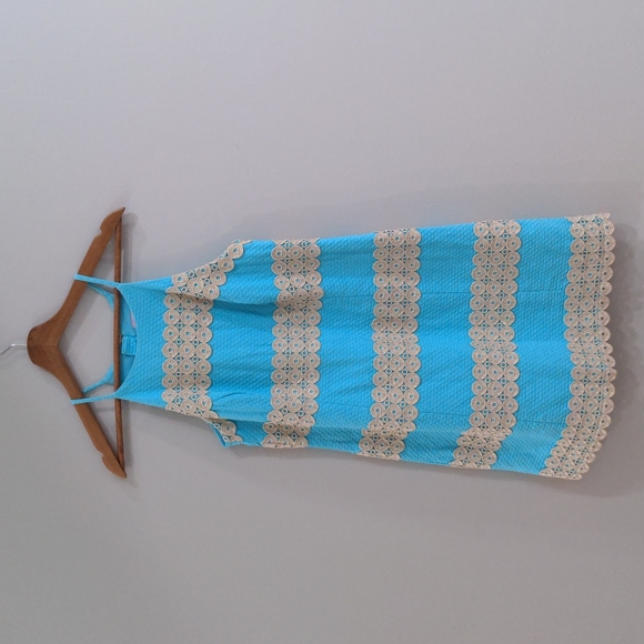 BEAUTIFUL Blue and Gold Lilly Dress 0 - Picture 2 of 9